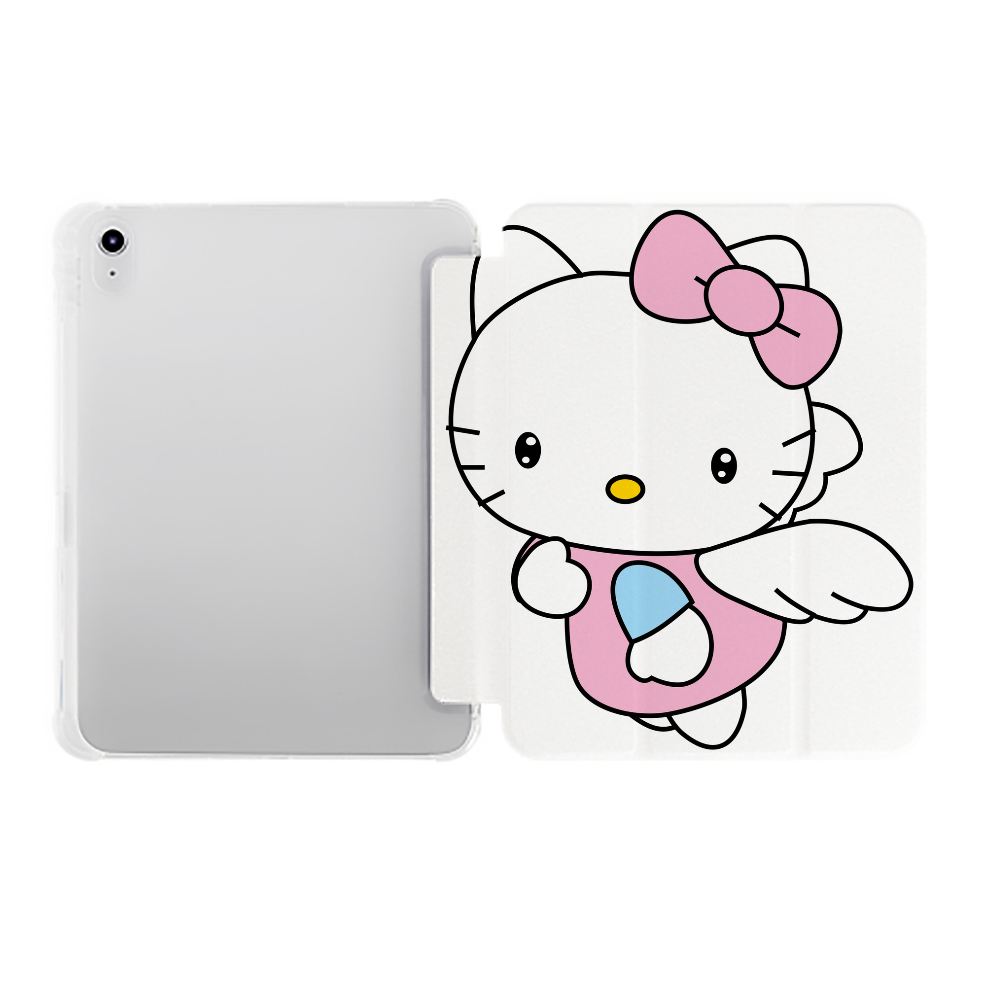 （画像用） Hello Kitty ハローキティ IPad ケース ペン収納付き 三つ折りスタンド PUレザー×シリコン 対応機種9.5/10.5/10.9インチ